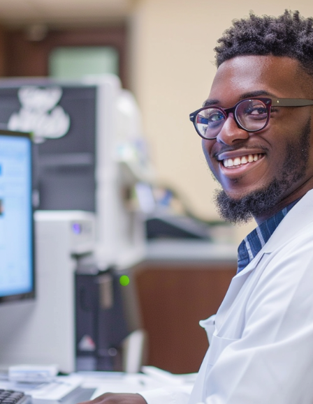 undergraduate student registering for a medical internship program